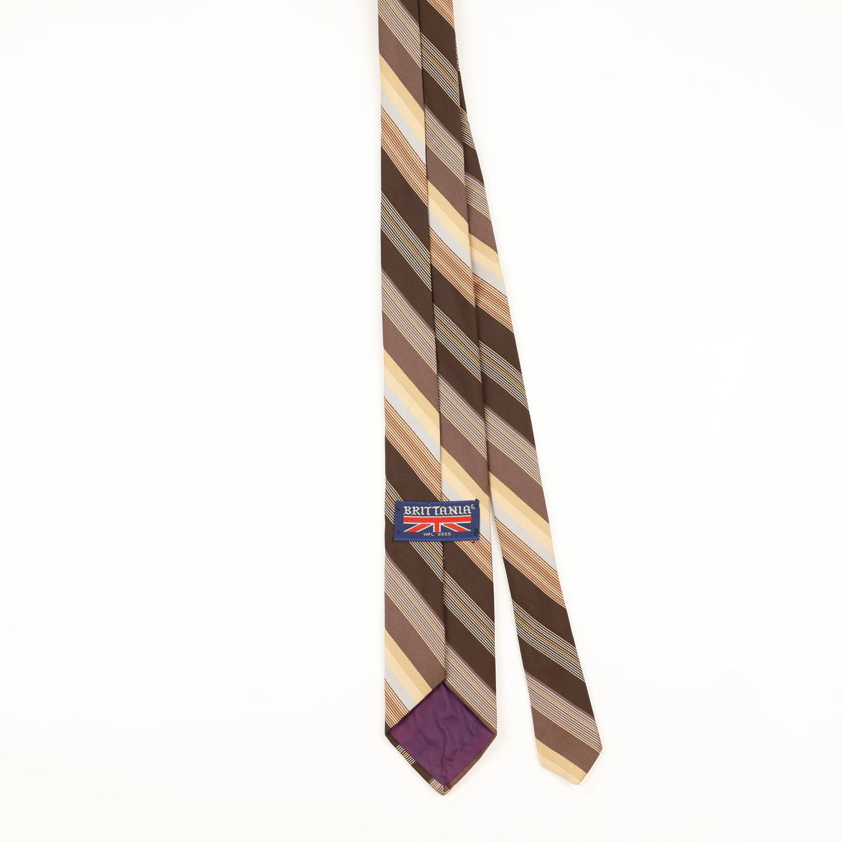 Back of Vintage 1980's Repp Striped Patterned Tie