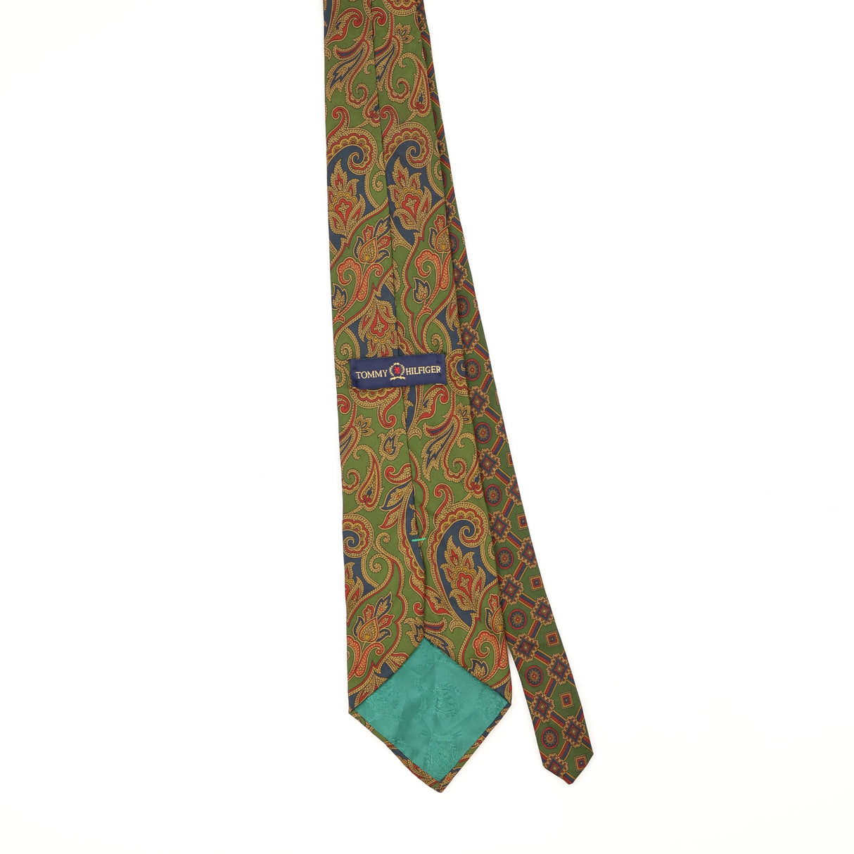 Back Back of Vintage 1990's Tommy Hilfiger Paisley Patterned Tie