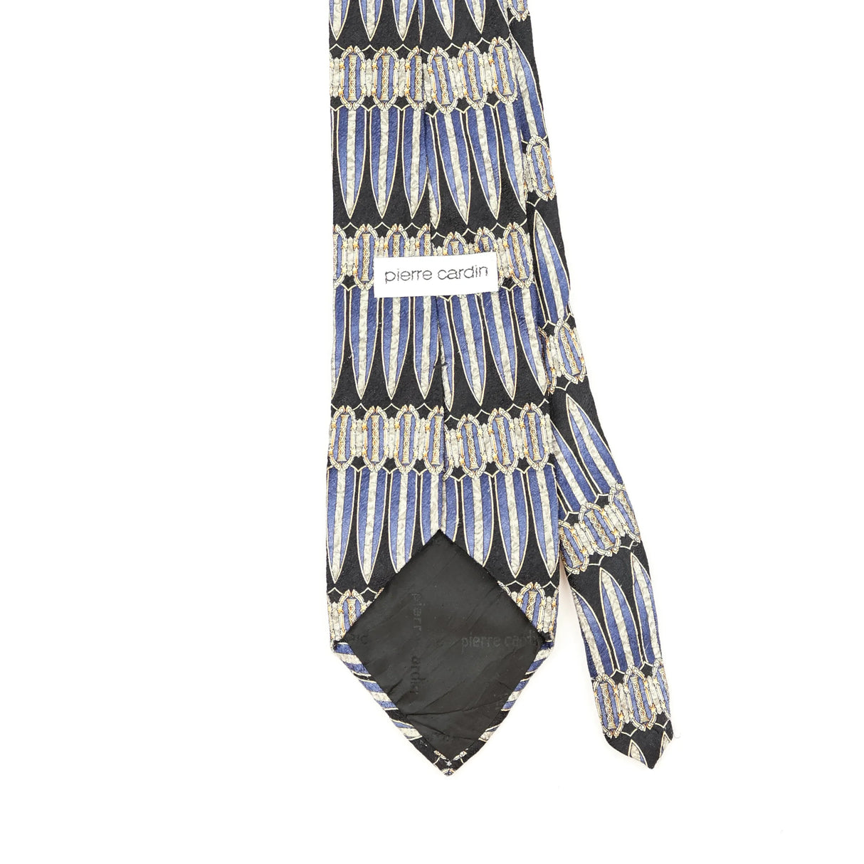 Back Back Detail of Vintage 1990's Pierre Cardin Geometric Patterned Tie