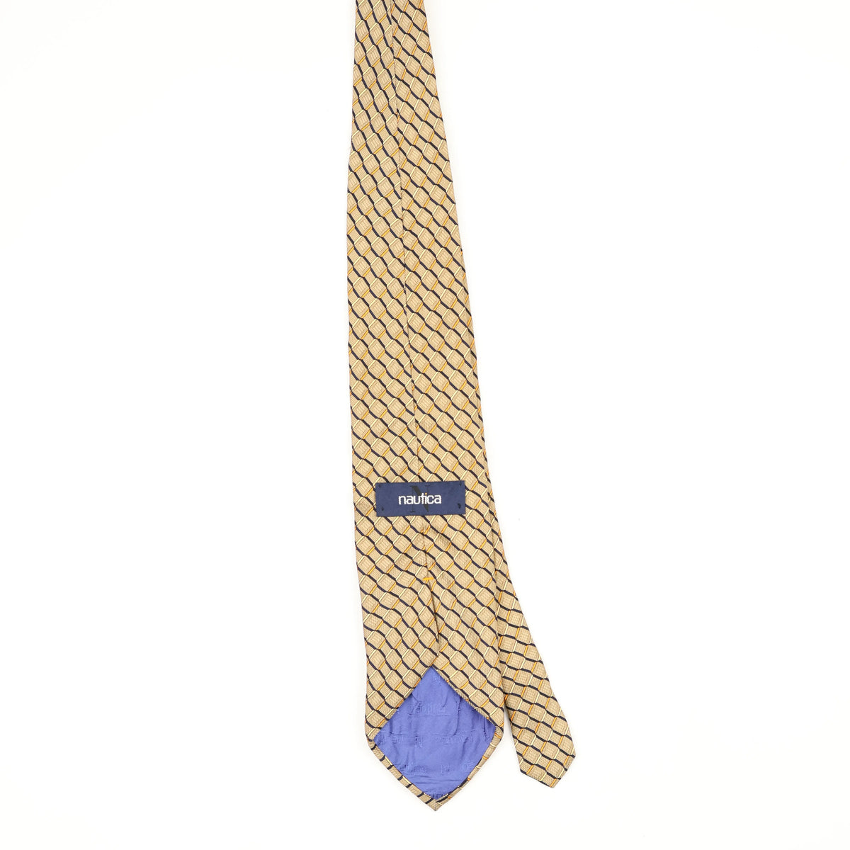 Back Back of Vintage 1990's Nautica Geometric Patterned Tie