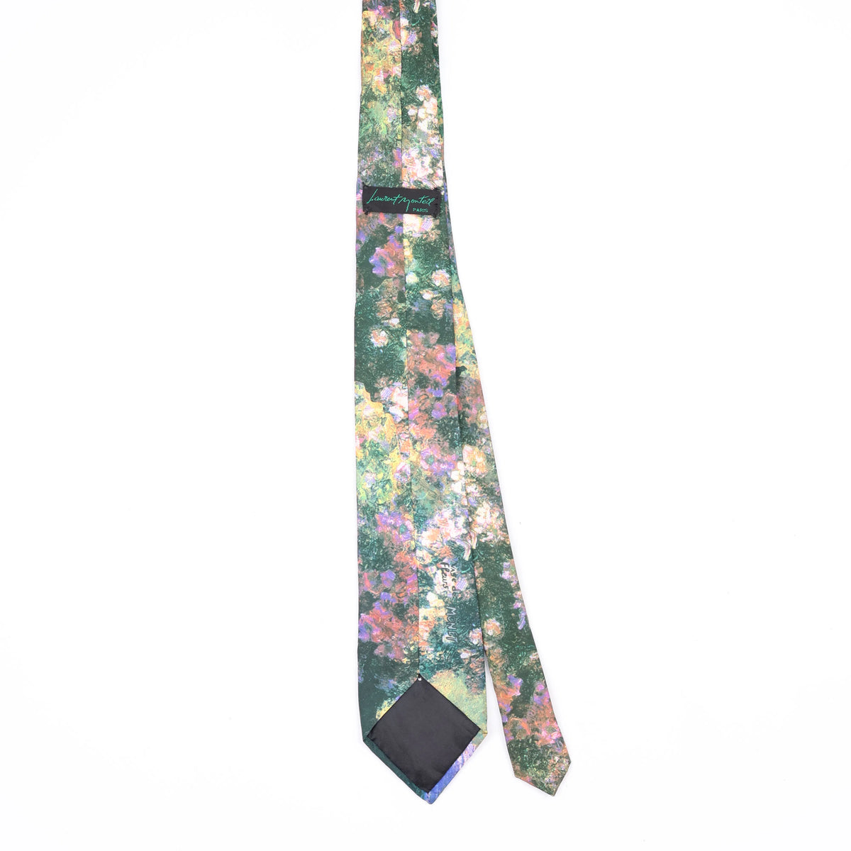 Back Back of Vintage 1990's Monet Floral Patterned Tie