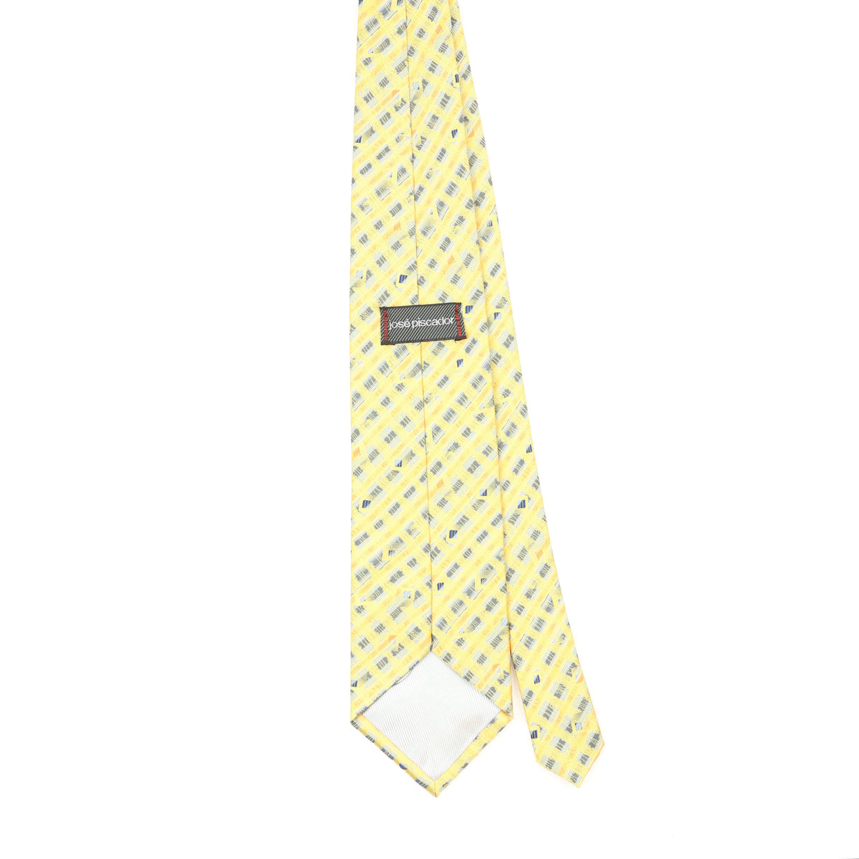 Back Back of Vintage 1990's Jose Piscador Geometric Patterned Tie