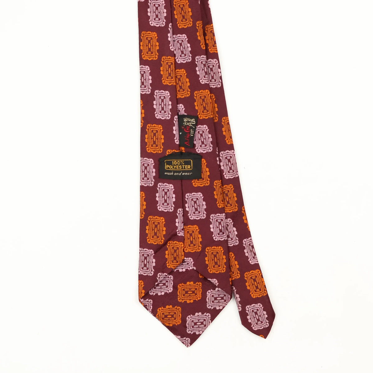 Back Back Detail of Vintage 1980's Geometric Patterned Tie