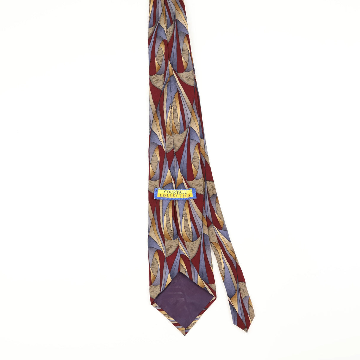 Back of Vintage 1990's Stonehenge Cocktail Collection Geometric Patterned Tie