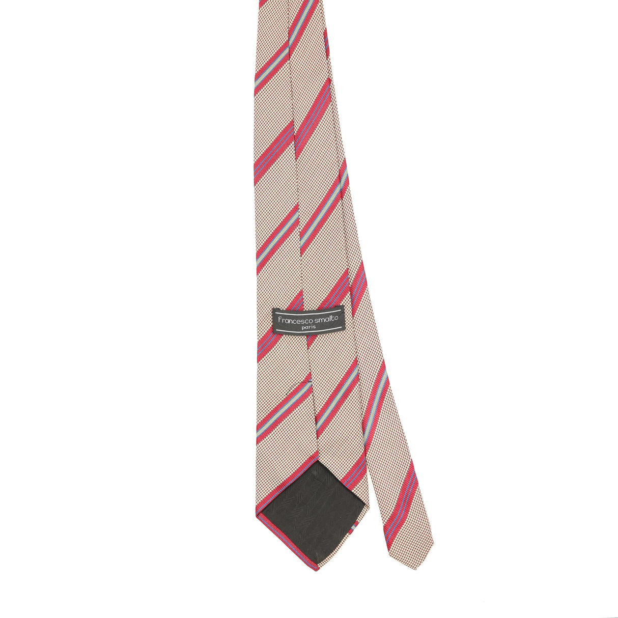 Back Back of Vintage 1990's Francesco Smalto Striped Patterned Tie