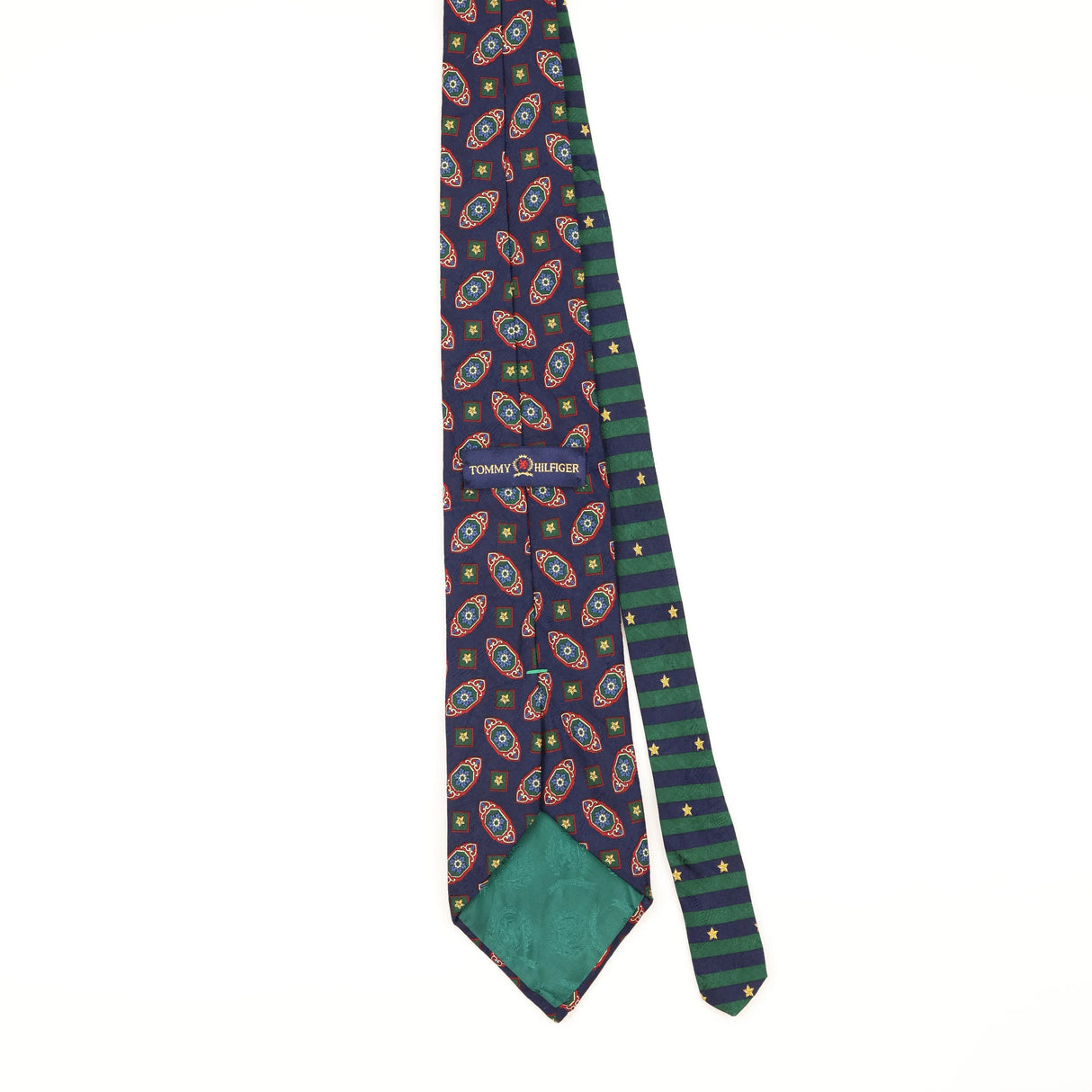 Back of Vintage 1990's Tommy Hilfiger Geometric Patterned Tie