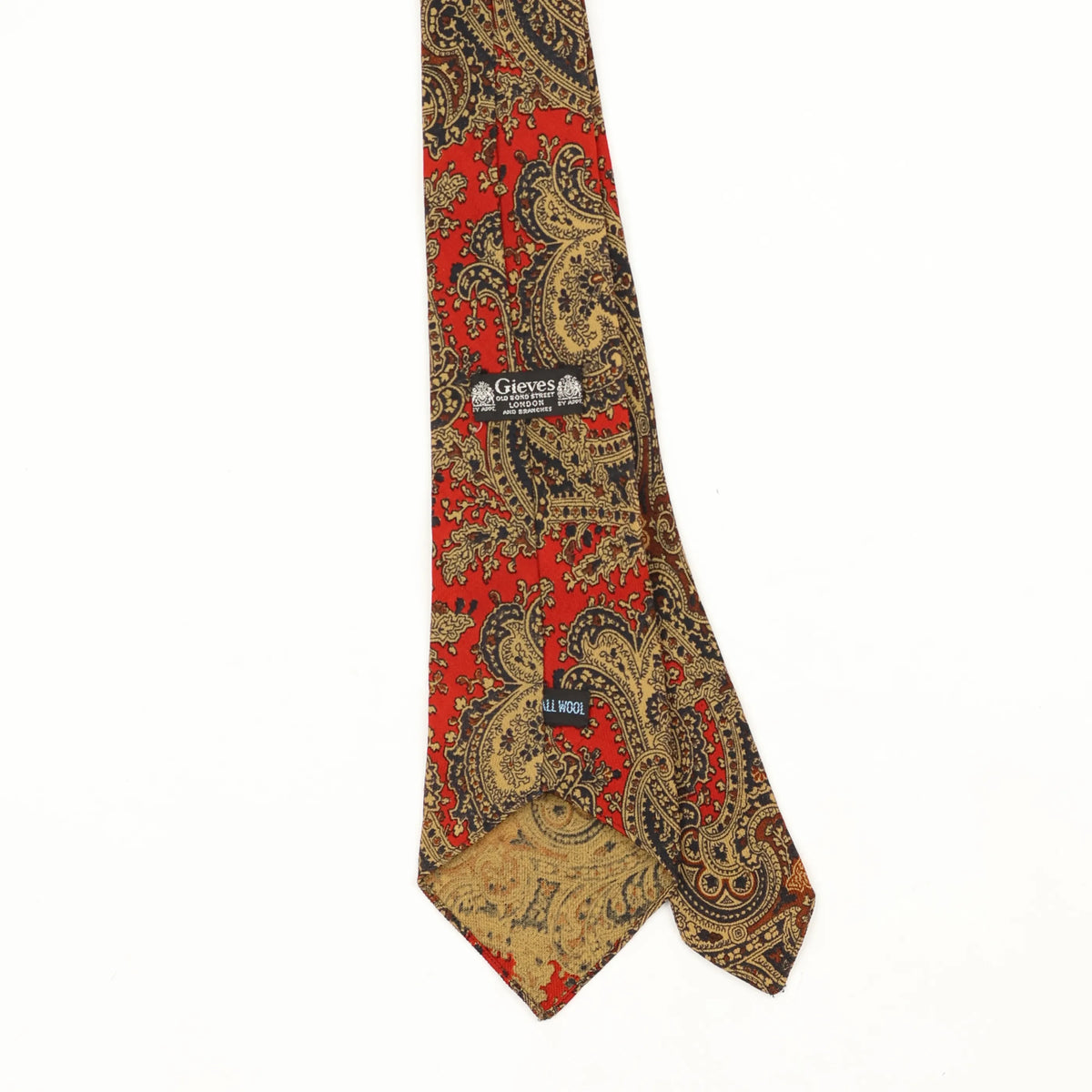 Back Back Detail of Vintage 1960's Paisley Patterned Tie