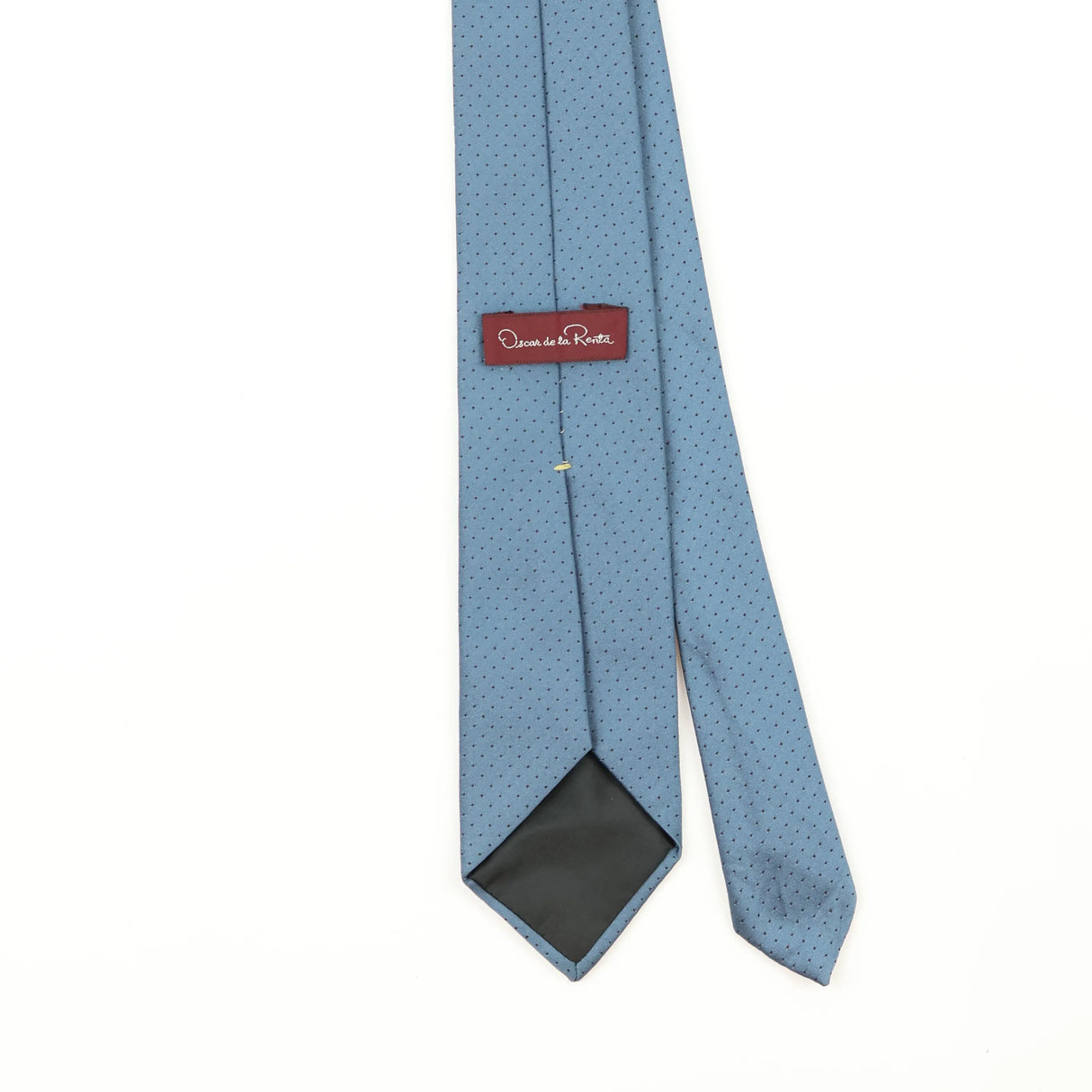 Back Back Detail of Vintage 1990's Oscar De La Renta Polka Dot Patterned Tie