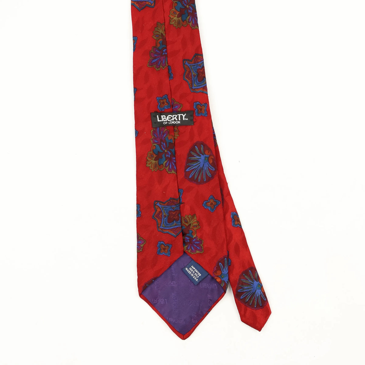Back Back Detail of Vintage 1990's Liberty of London Geometric Patterned Tie