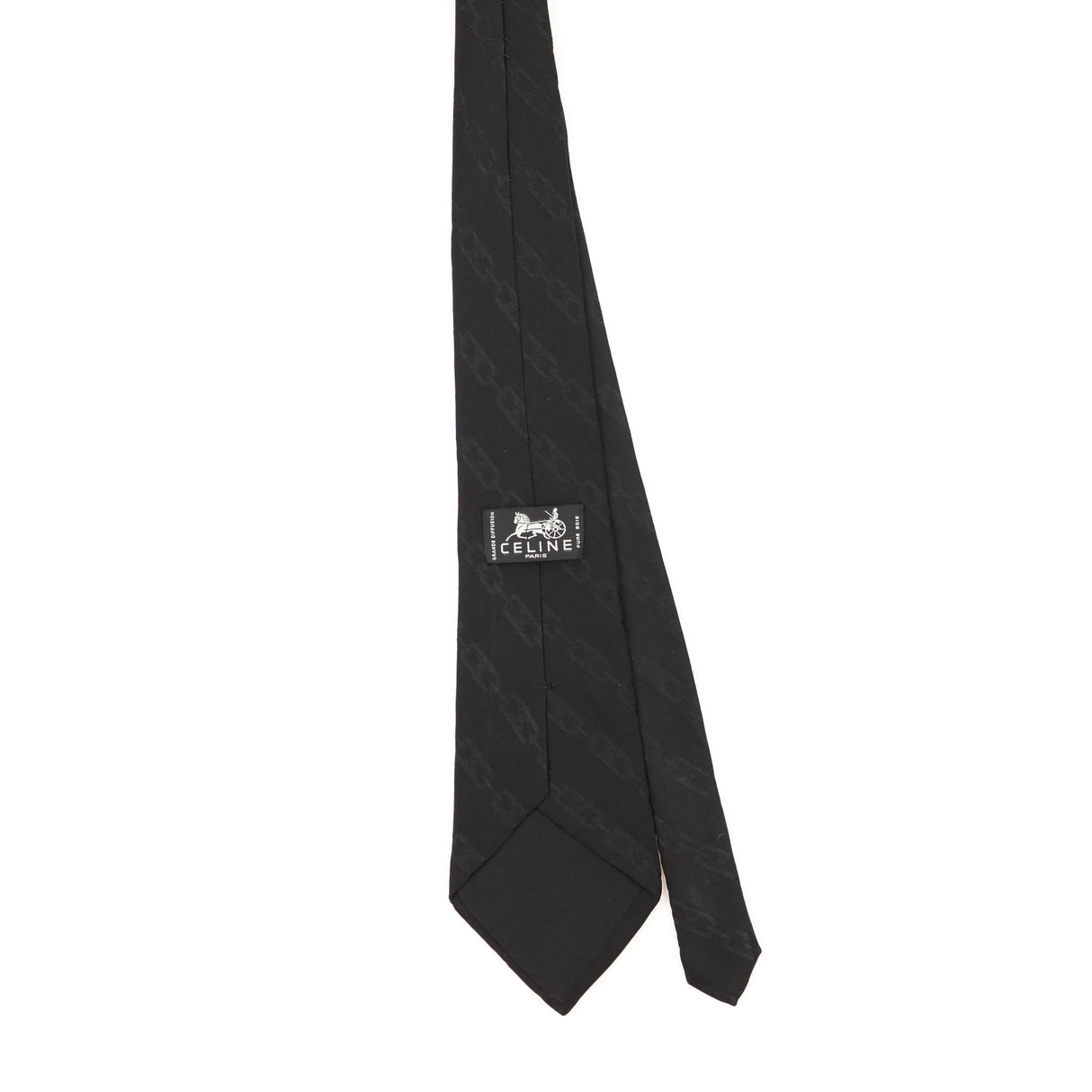 Back of Vintage 1980's Celine Chain Geometric Patterned Tie