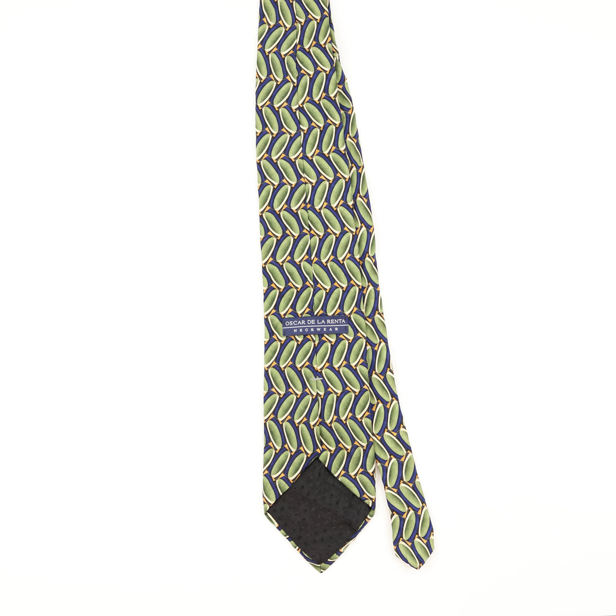 Back of Vintage Oscar De La Renta Geometric Patterned Tie