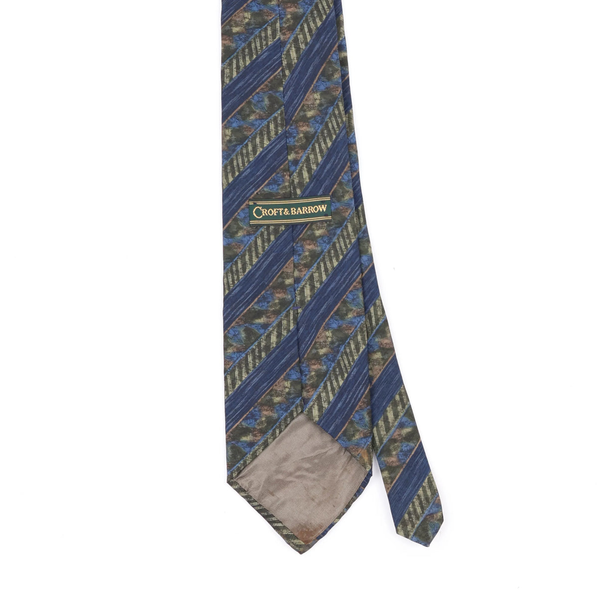 Back Back Detail of Vintage 1990's Croft & Barrow Striped Patterned Tie