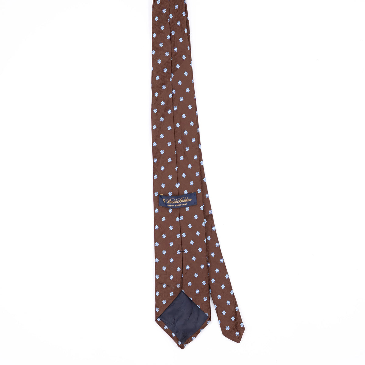Back Back of Vintage 1990's Brooks Brothers Daisy Foulard Geometric Patterned Tie