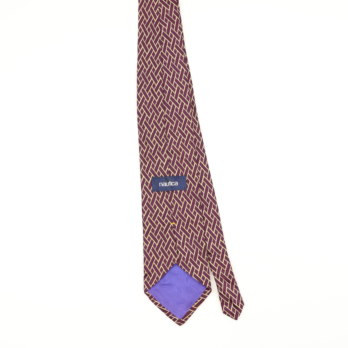 Back Back of Vintage Nautica Geometric Patterned Tie
