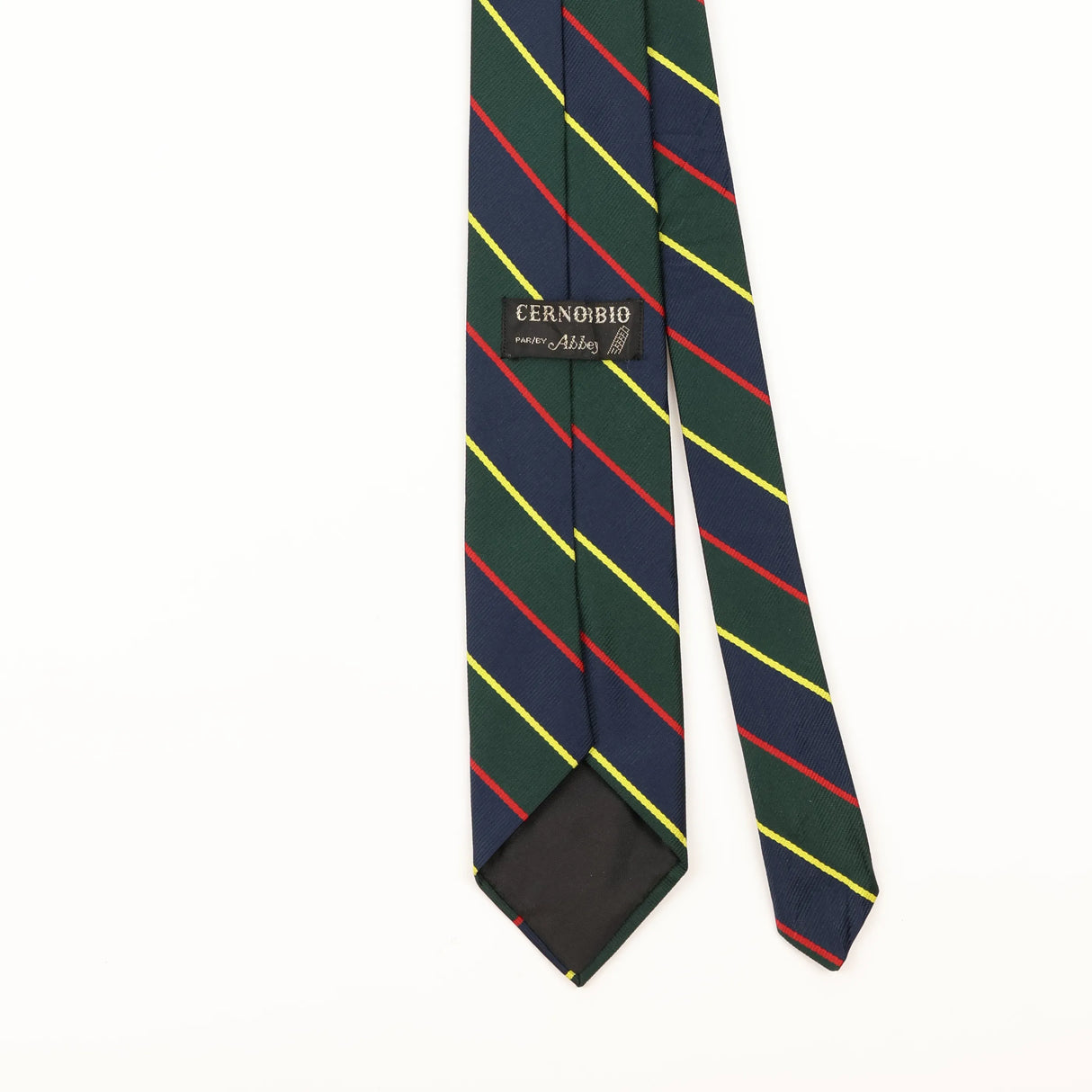 Back Detail of Vintage 1980's Repp Striped Patterned Tie