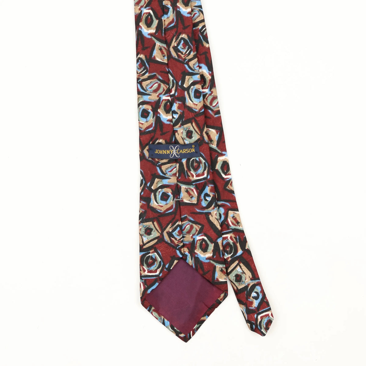 Back Back Detail of Vintage 1990's Geometric Patterned Tie