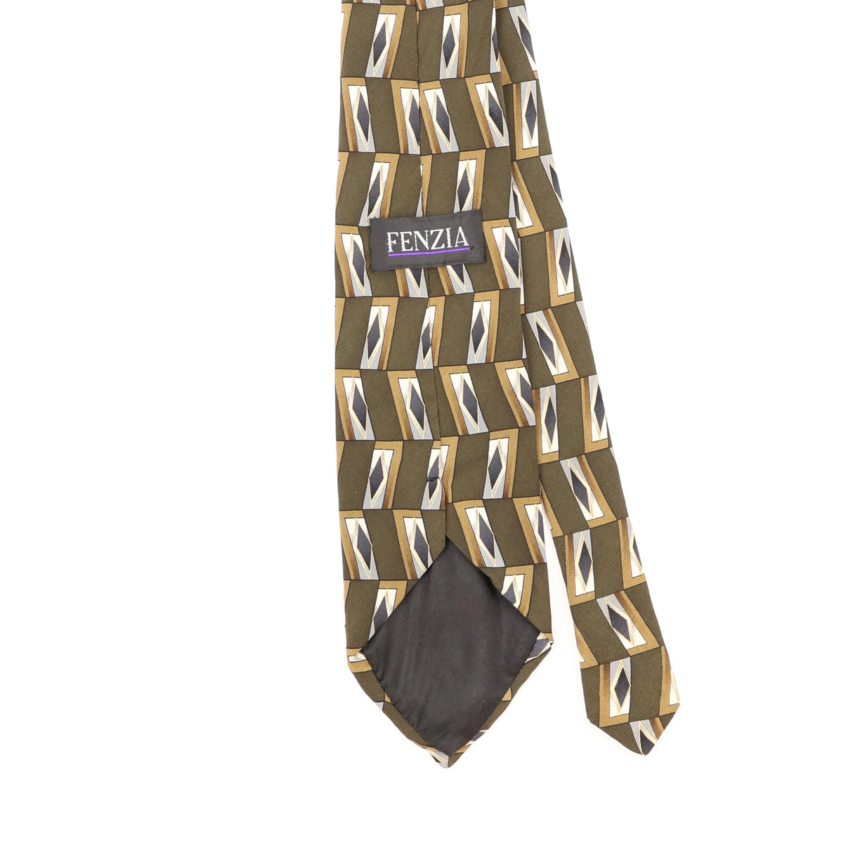 Back Back Detail of Vintage Geometric Patterned Tie