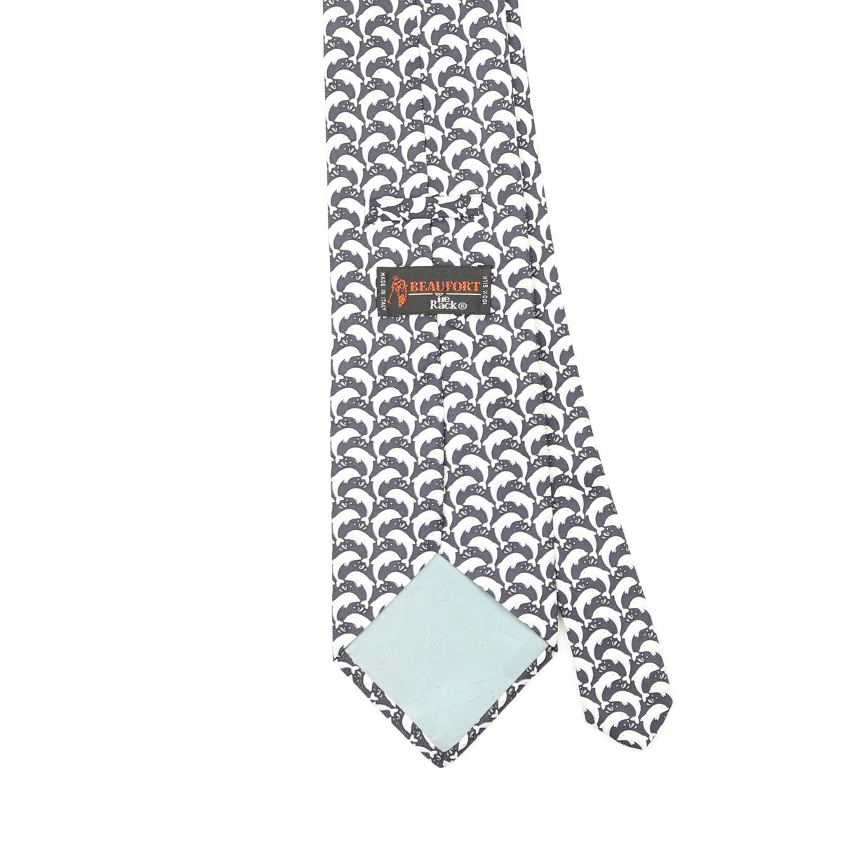 Back Back Detail of Vintage 1990's Tie Rack Beaufort Geometric Patterned Tie