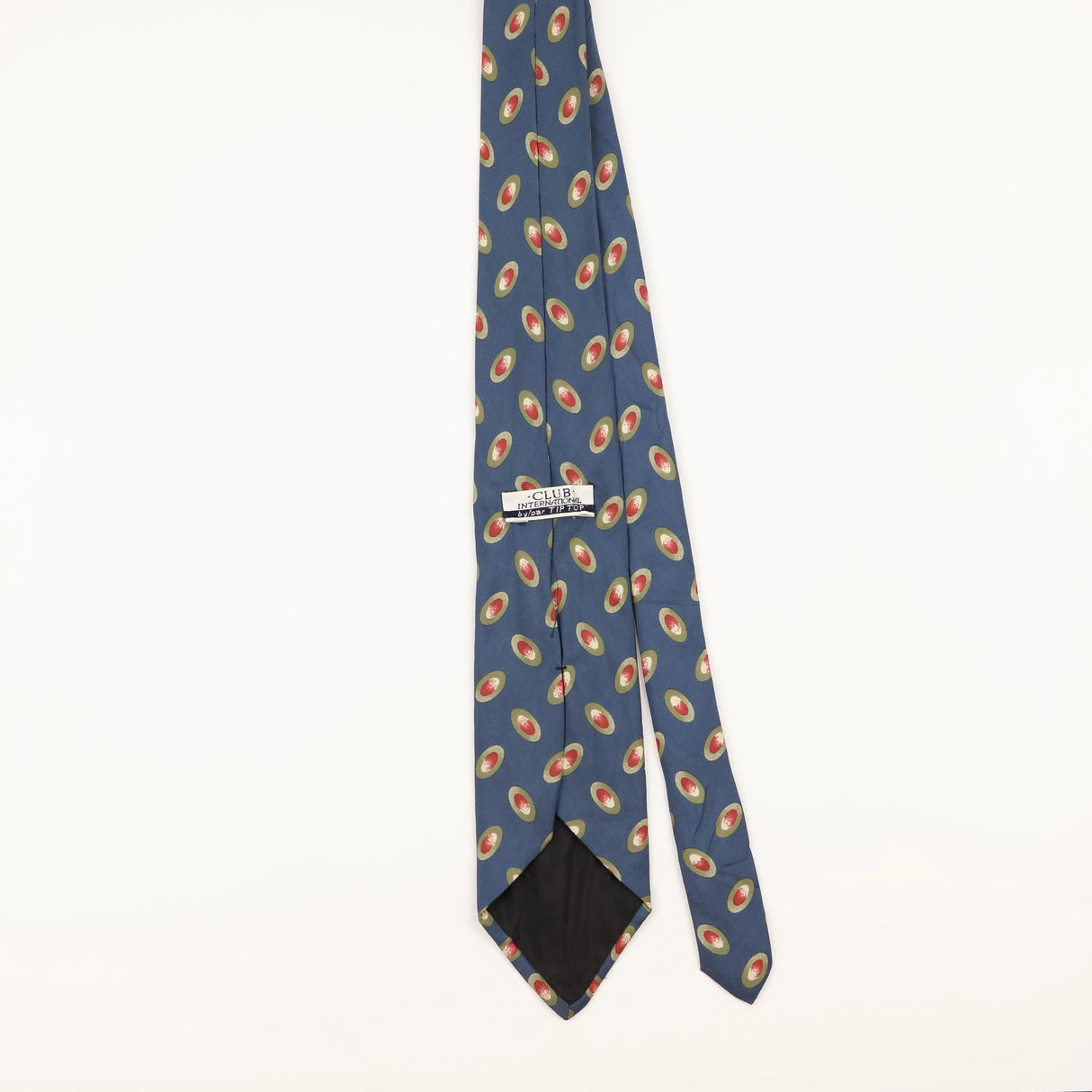 Back of Vintage 1990's Olive Geometric Patterned Tie