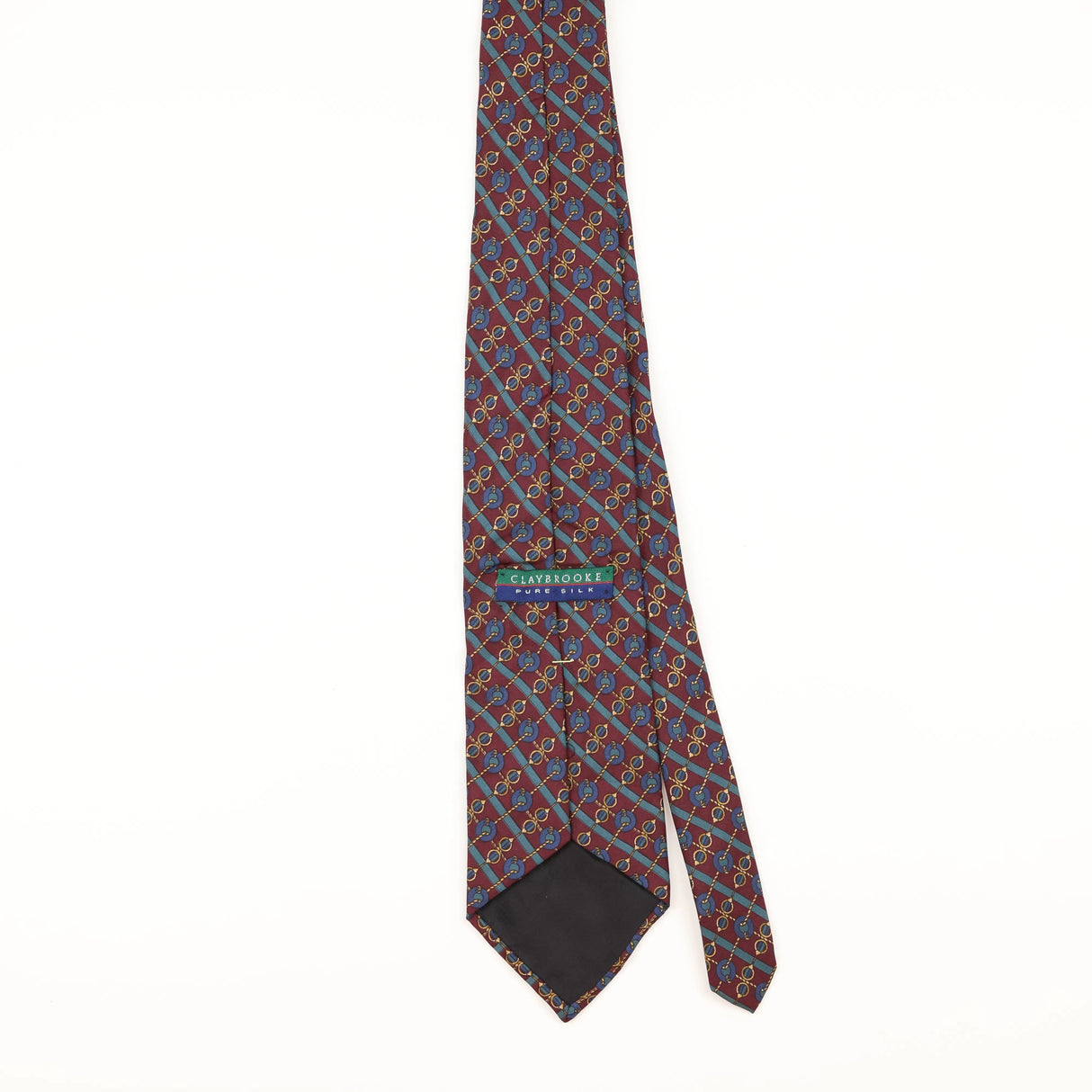Back of Vintage 1990's Claybrooke Geometric Patterned Tie