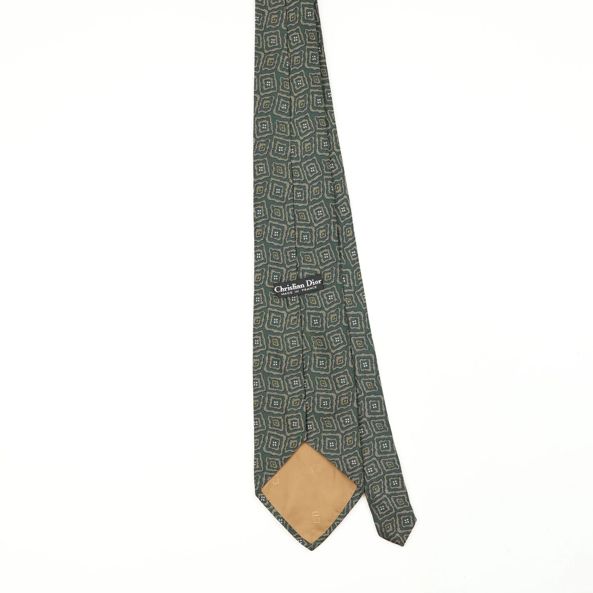 Back Back of Vintage 1980's Christian Dior Geometric Patterned Tie