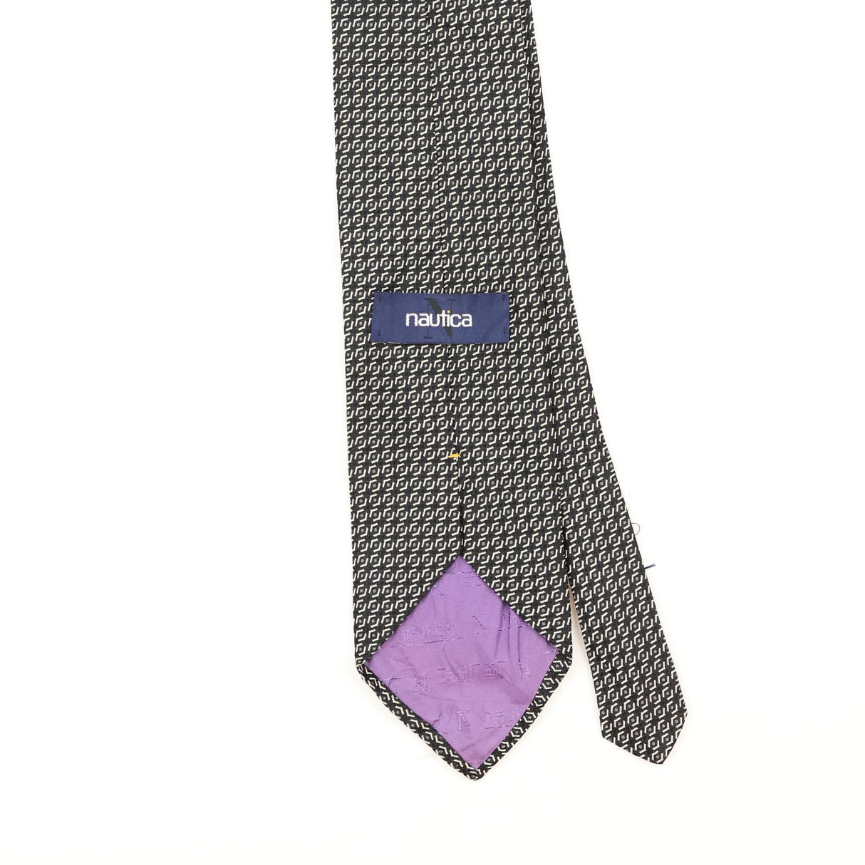 Back Detail of Vintage Nautica Geometric Patterned Tie
