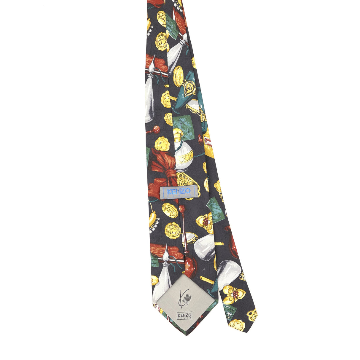 Back Back of Vintage 1990's Kenzo Abstract Patterned Tie