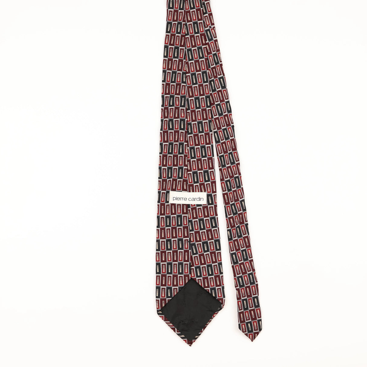 Back of Vintage 1990's Pierre Cardin Geometric Patterned Tie