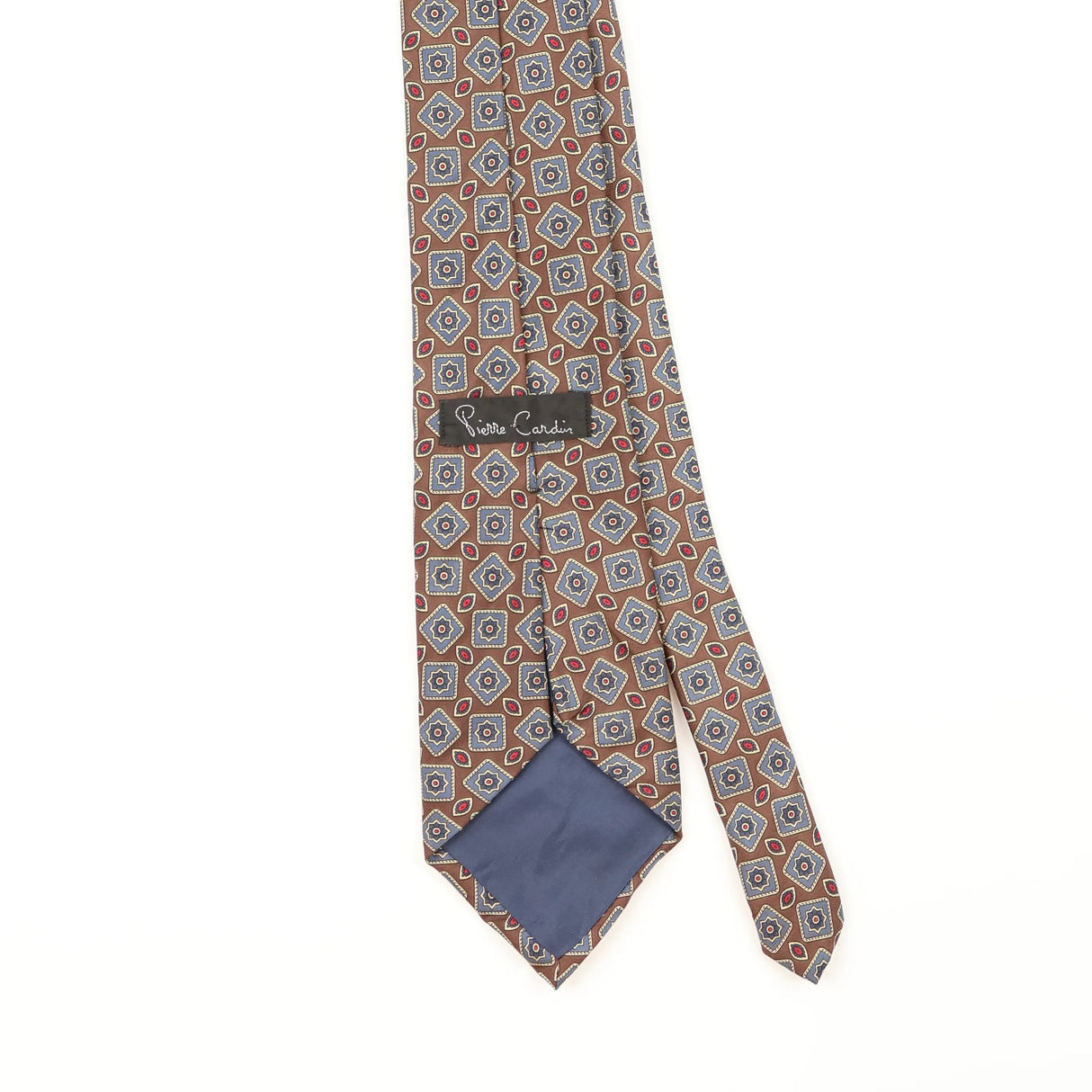 Back Detail of Vintage 1980's Pierre Cardin Geometric Patterned Tie