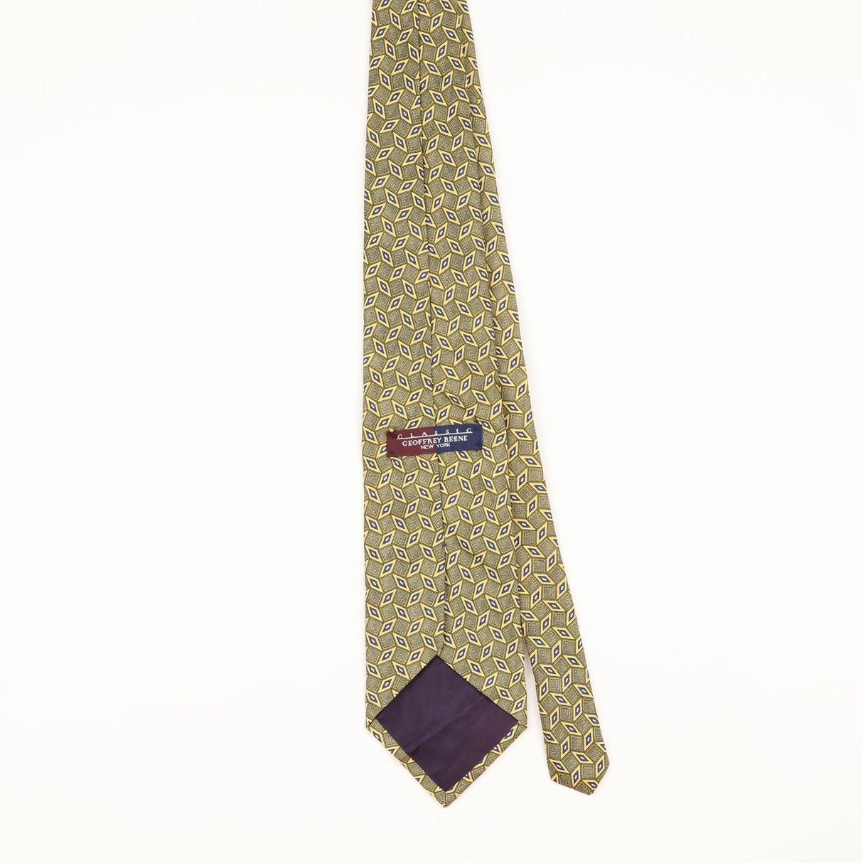 Back of Vintage 1990's Geoffrey Beene Geometric Patterned Tie