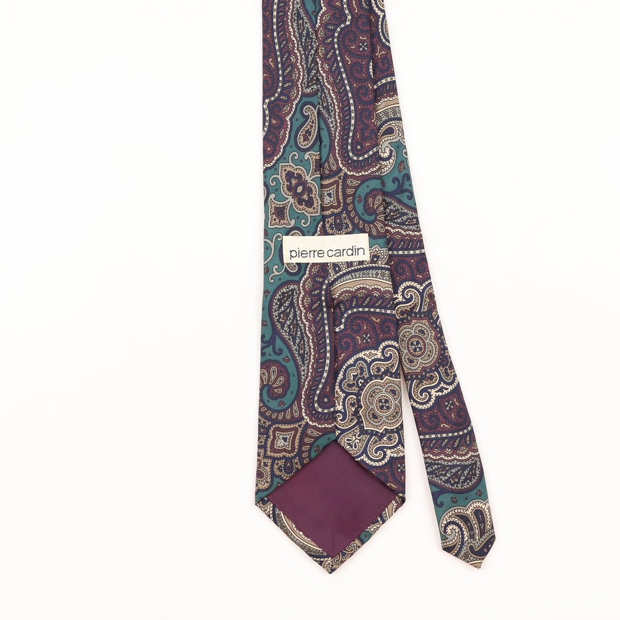 Back Detail of Vintage 1990's Pierre Cardin Paisley Patterned Tie