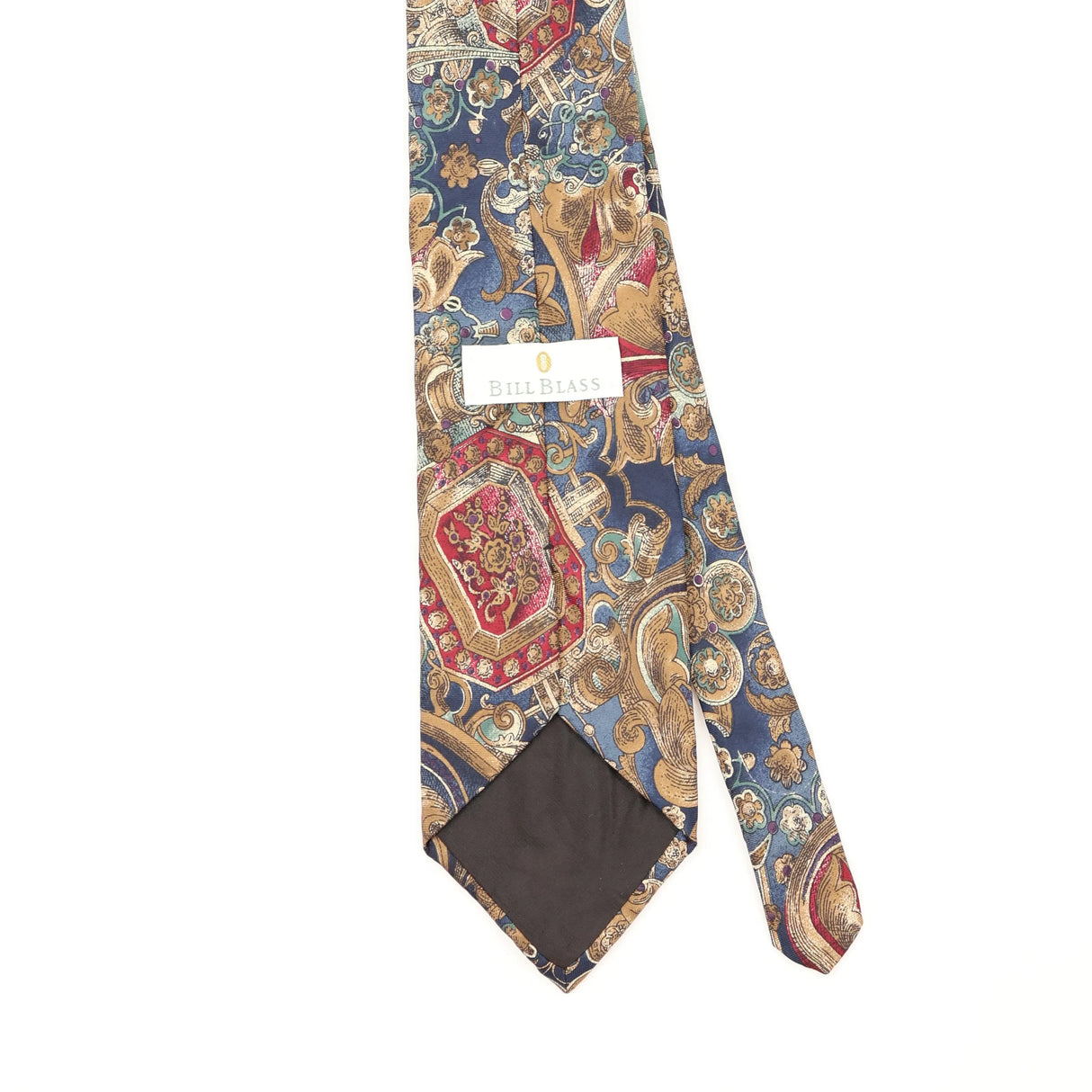 Back Back Detail of Vintage 1990's Bill Blass Abstract Patterned Tie