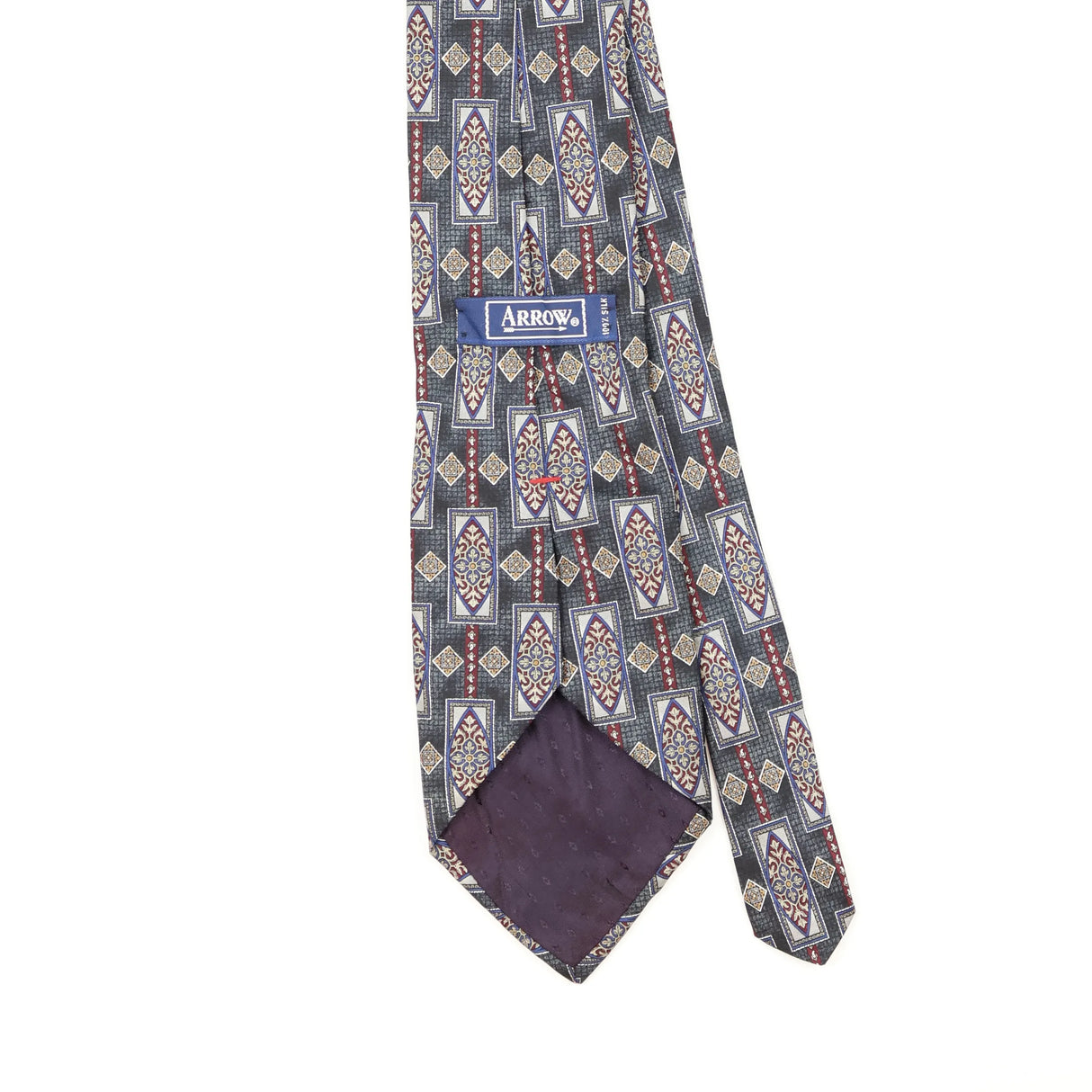 Back Detail of Vintage 1990's Geometric Patterned Tie