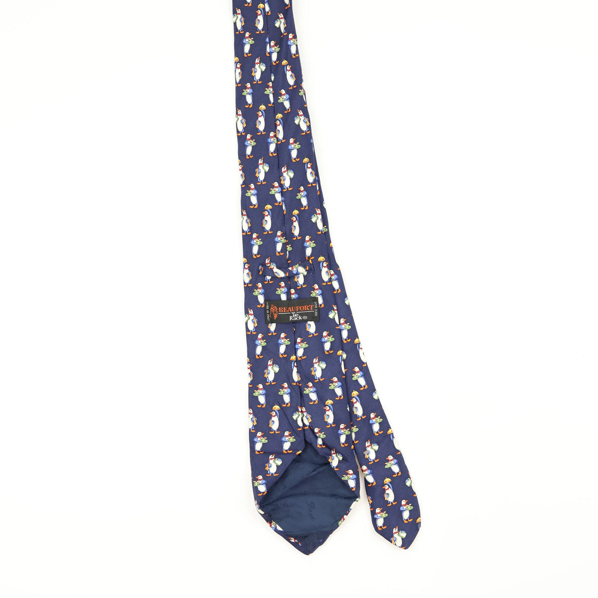 Back Back of Vintage 1990's Tie Rack Beaufort Animal Print Patterned Tie