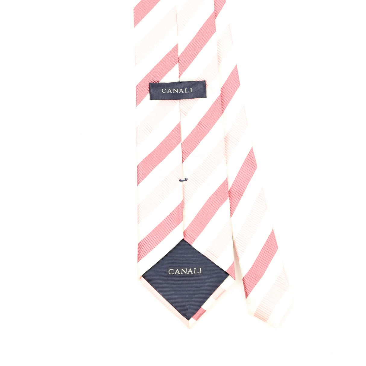 Back Back Detail of Vintage 1990's Canali Striped Patterned Tie