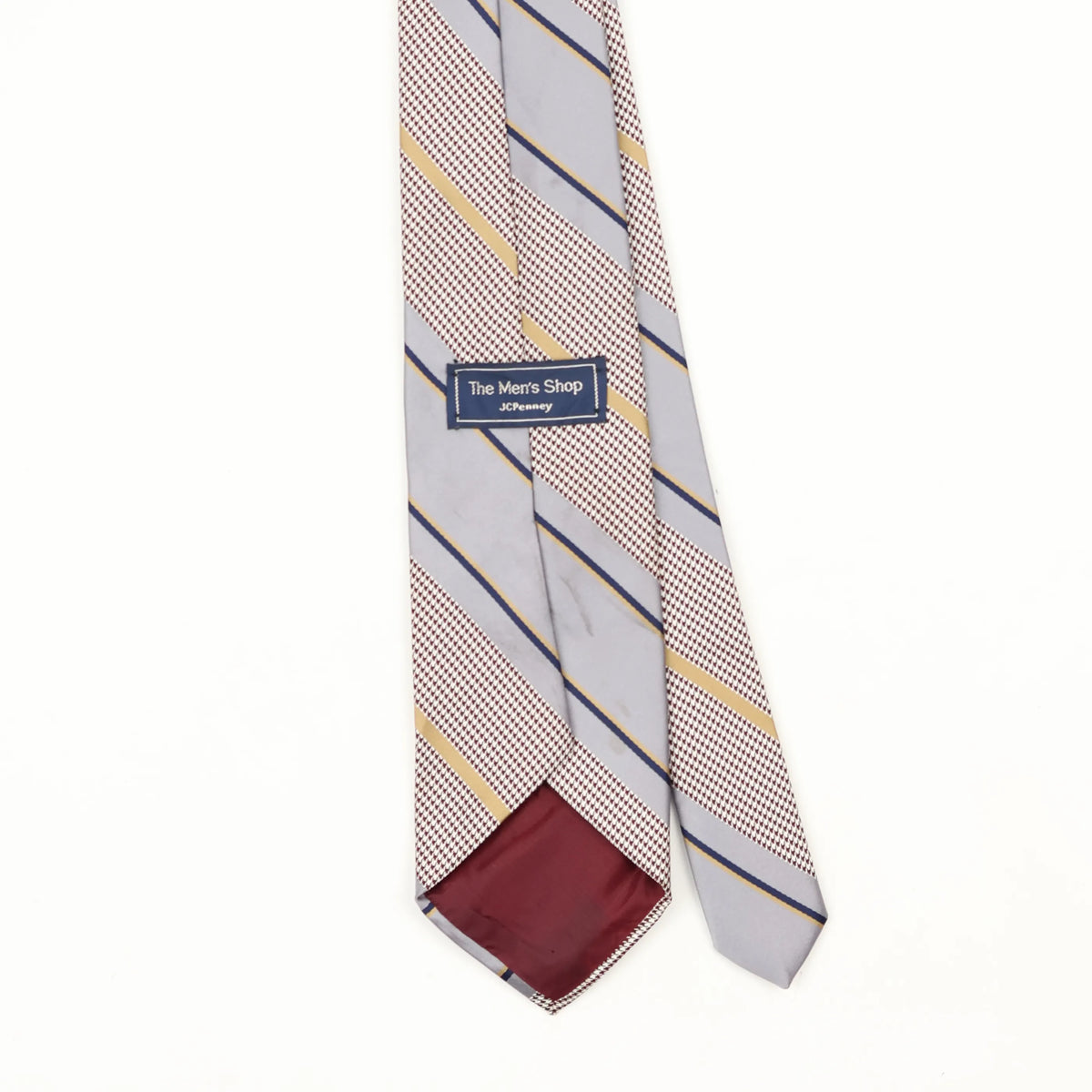 Back Back Detail of Vintage 1980's J. C. Penney Striped Patterned Tie