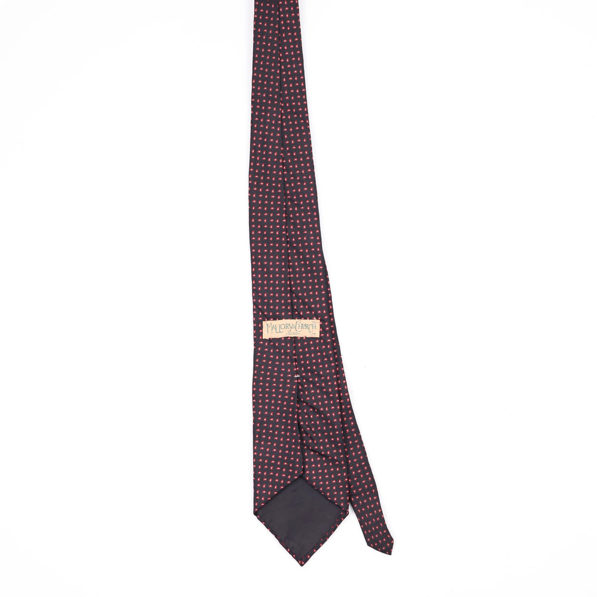Back Back of Vintage 1980's Foulard Paisley Patterned Tie