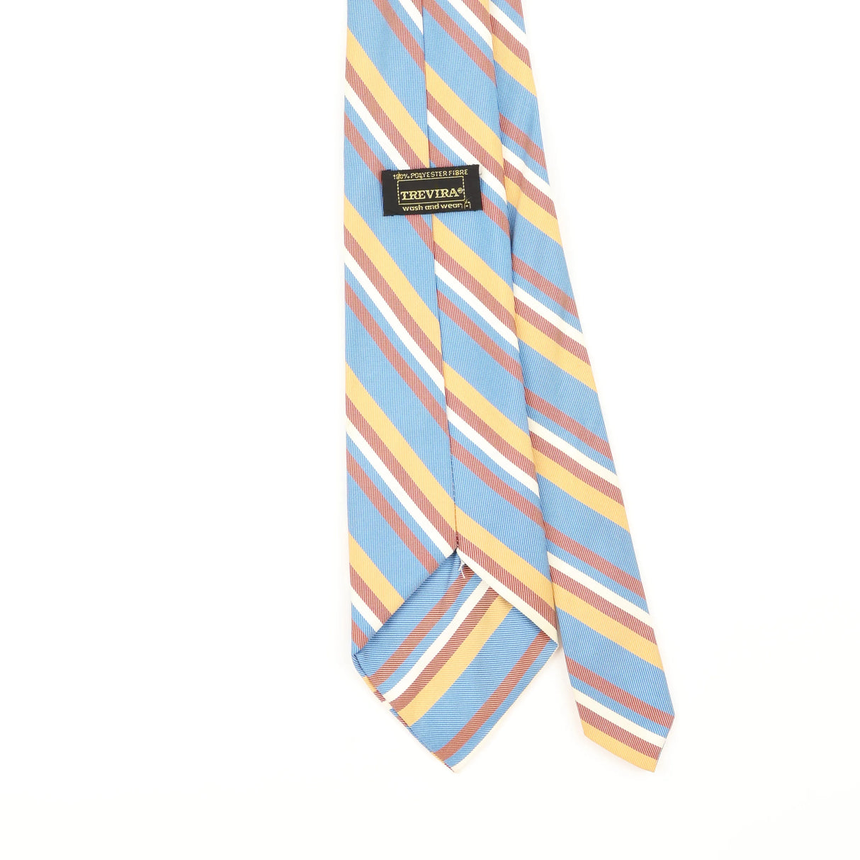 Back Detail of Vintage 1980's Trevira Striped Patterned Tie