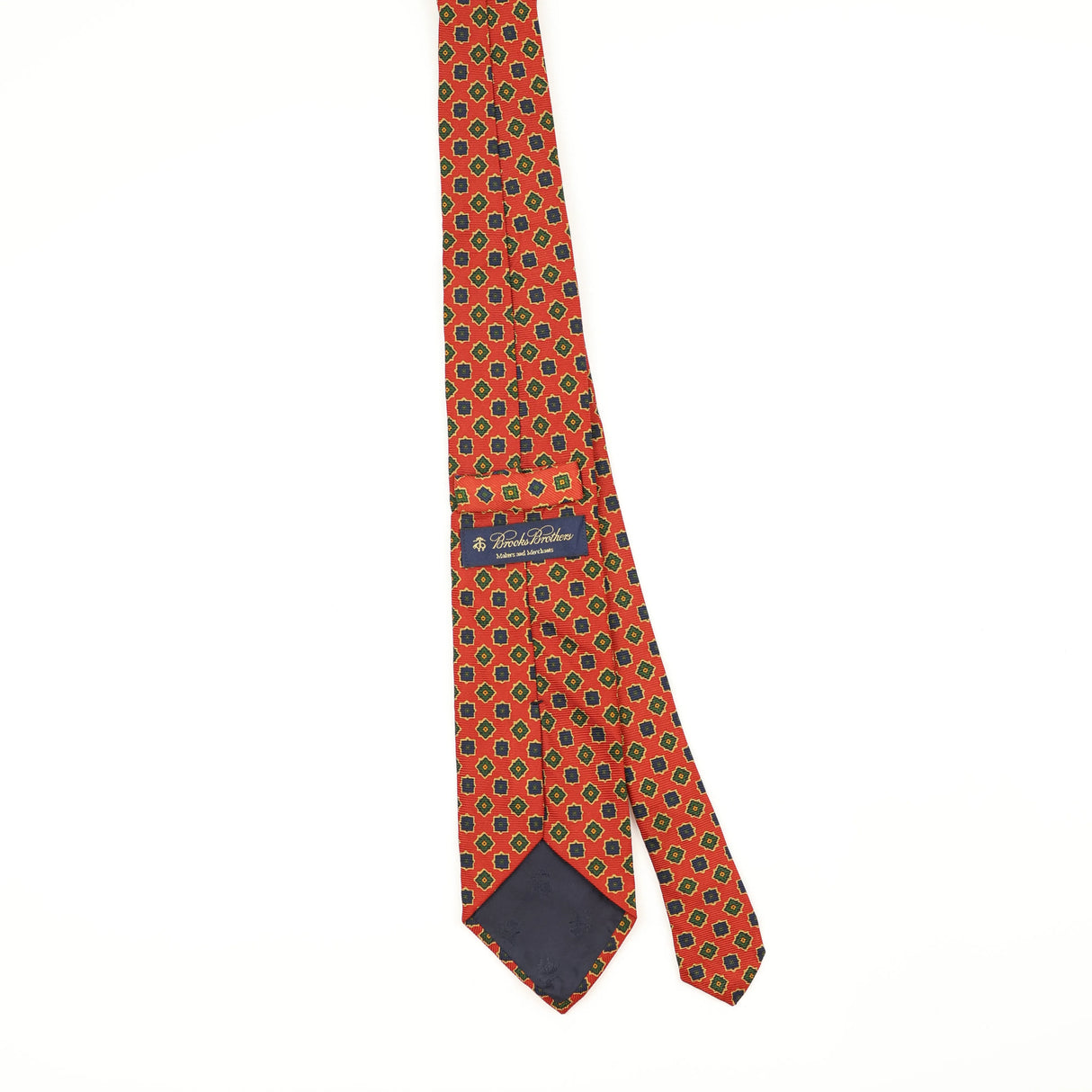 Back Back of Vintage 1990's Brooks Brothers Geometric Patterned Tie