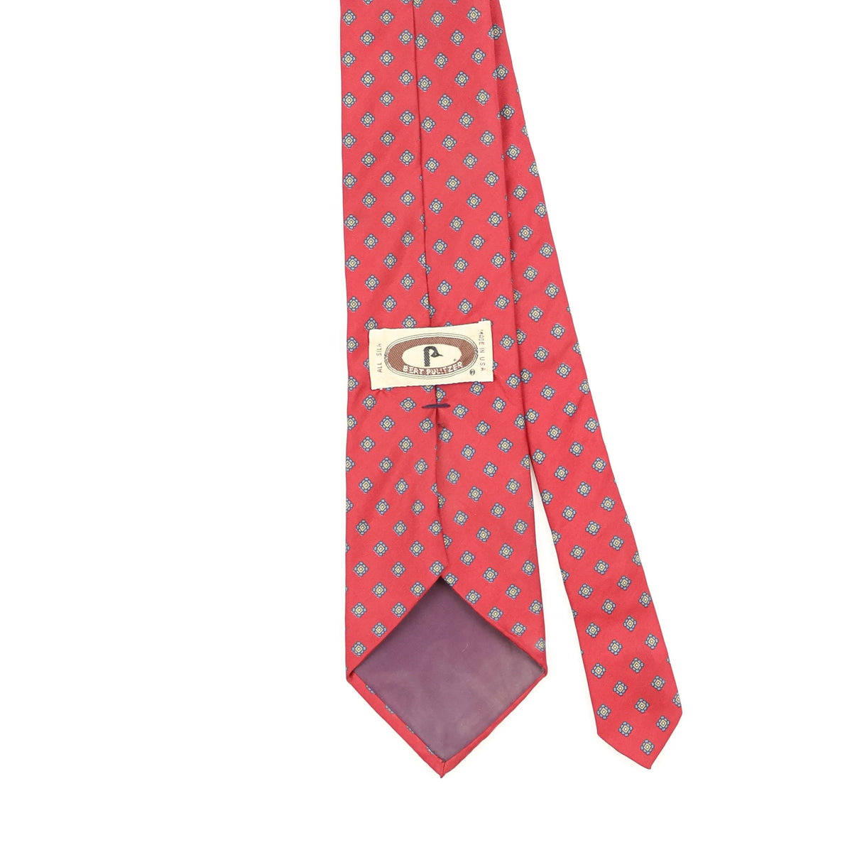 Back Detail of Vintage 1990's Bert Pulitzer Geometric Patterned Tie