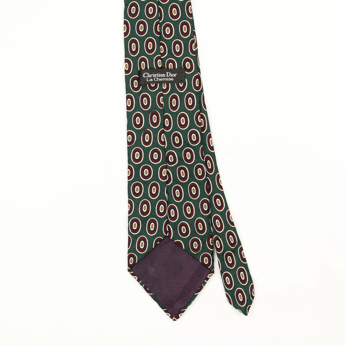 Back Back Detail of Vintage 1990's Christian Dior Circles Geometric Patterned Tie