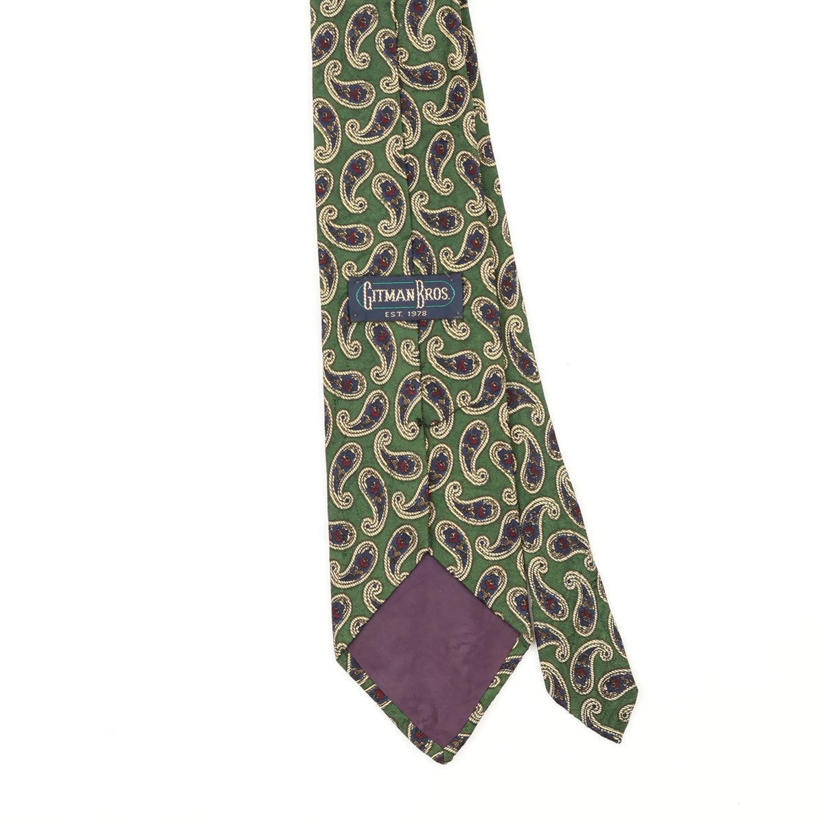 Back Back Detail of Vintage 1990's Paisley Patterned Tie