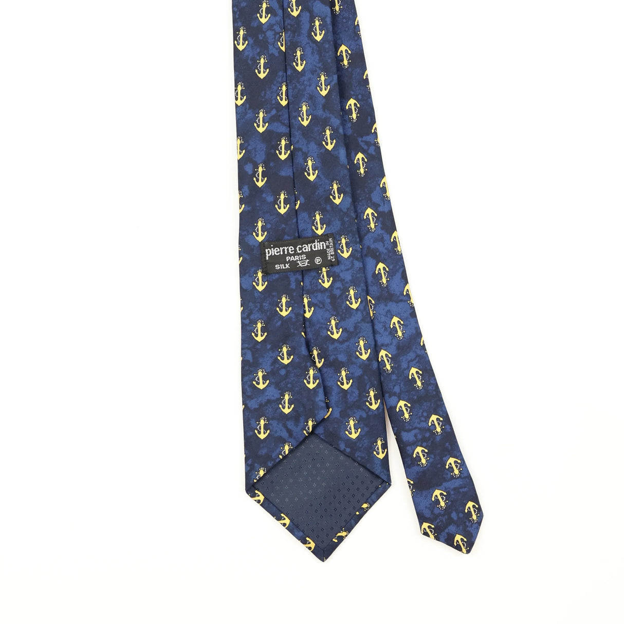 Back Back Detail of Vintage 1990's Pierre Cardin Anchors Geometric Patterned Tie