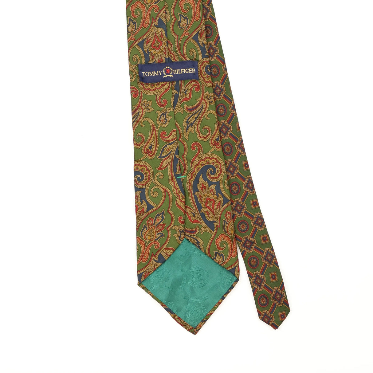 Back Back Detail of Vintage 1990's Tommy Hilfiger Paisley Patterned Tie