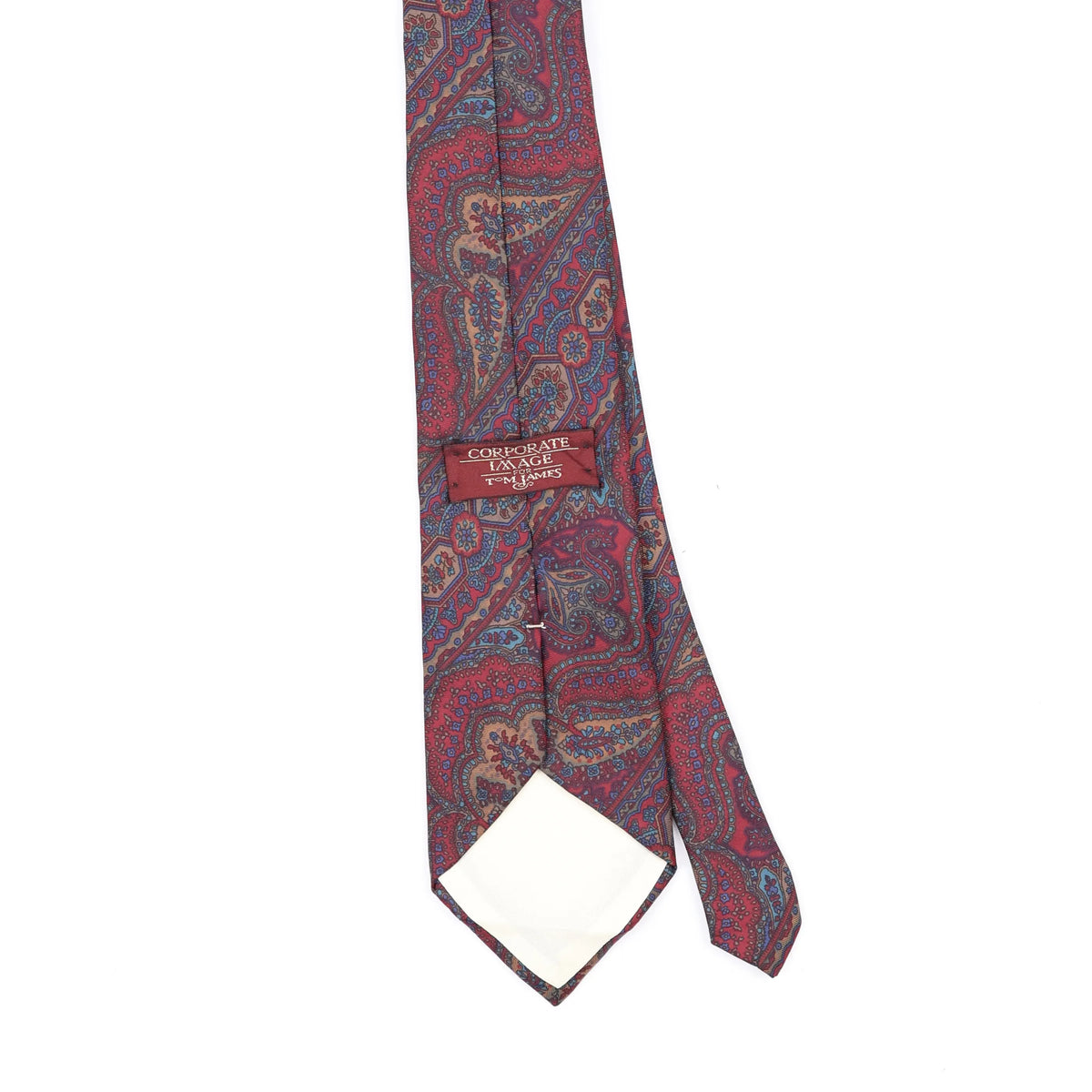 Back Back Detail of Vintage 1990's Tom James Paisley Patterned Tie