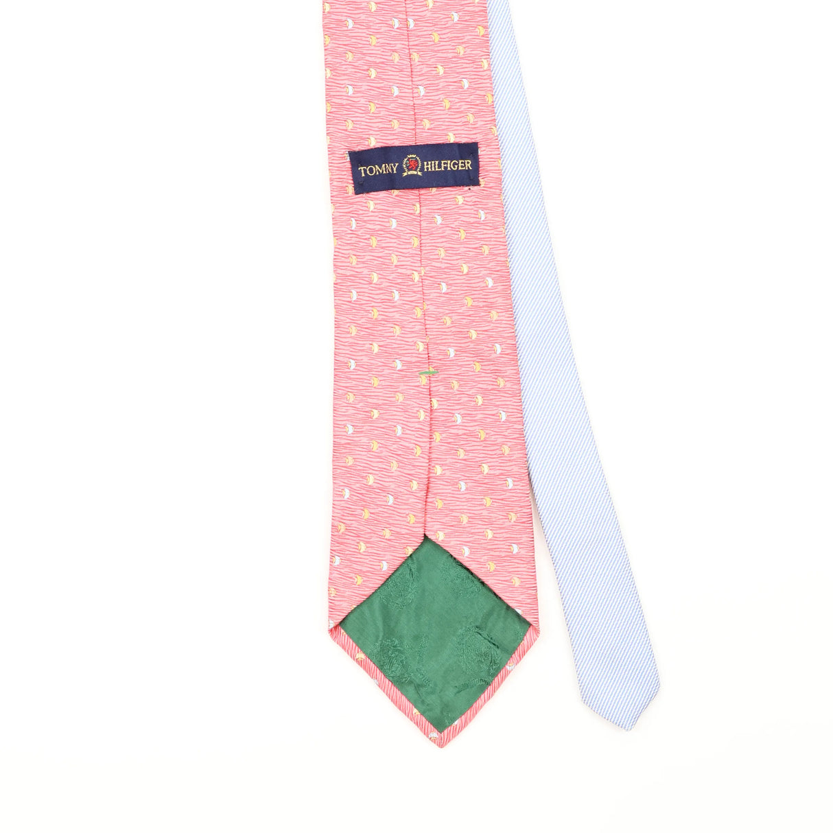 Back Detail of Vintage 1990's Tommy Hilfiger Fish Animal Print Patterned Tie