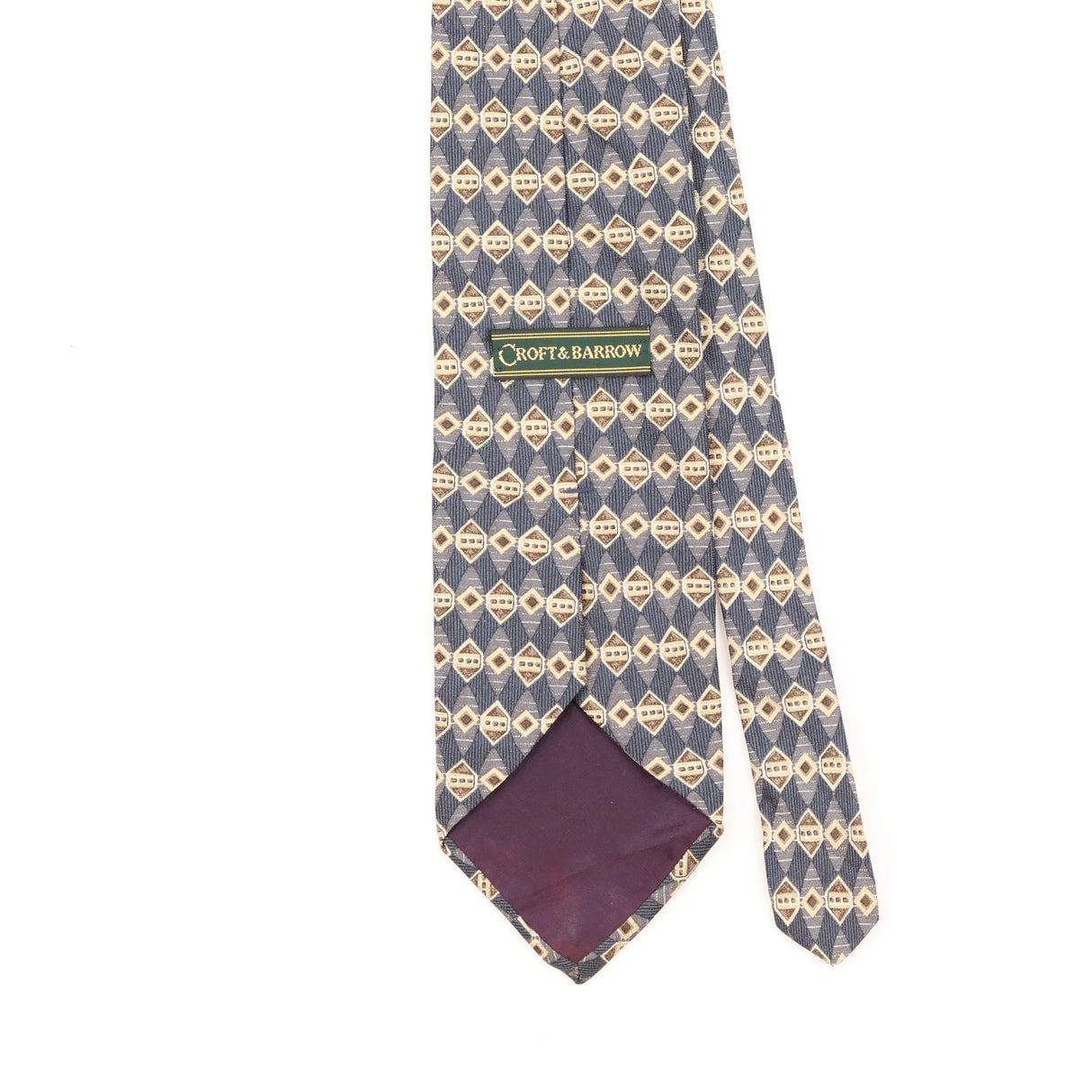 Back Detail of Vintage 1990's Croft & Barrow Geometric Patterned Tie