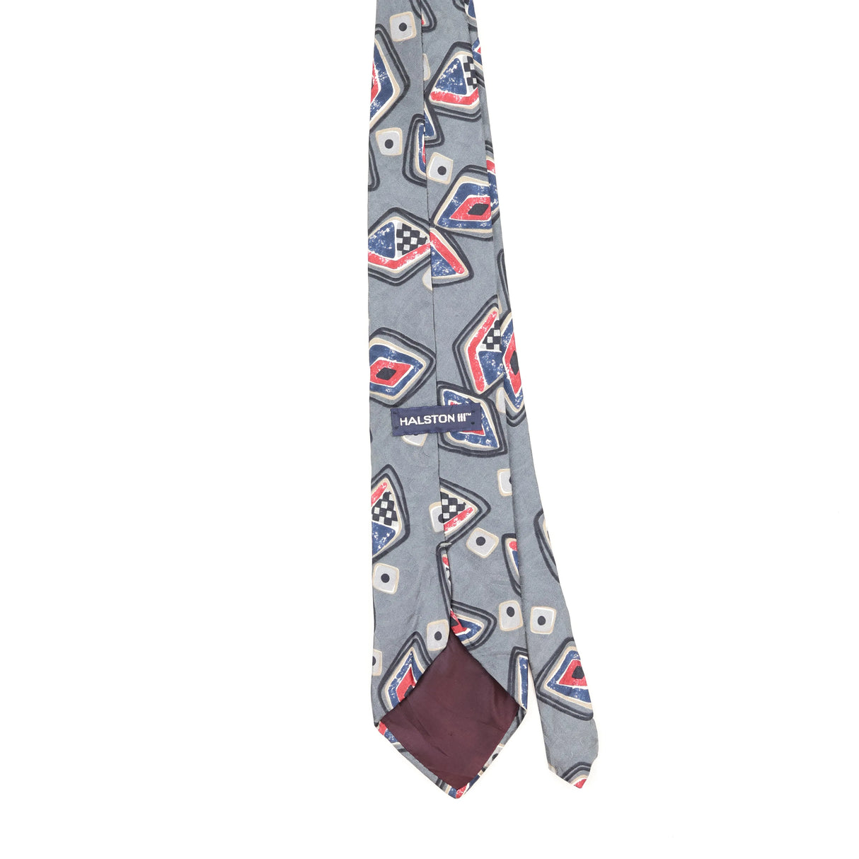 Back Back of Vintage 1990's Halston Abstract Patterned Tie