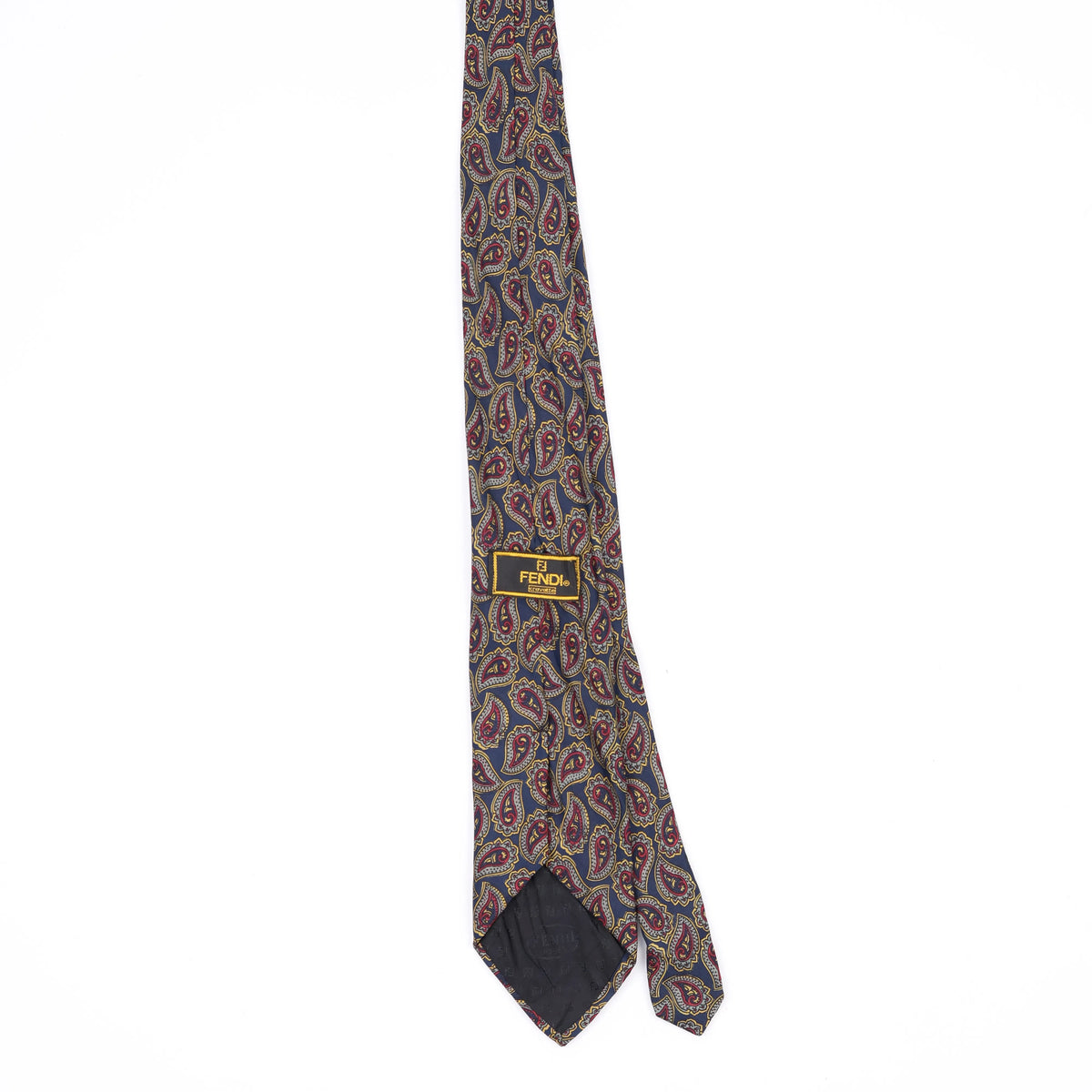 Back Back of Vintage 1990's Fendi Paisley Patterned Tie