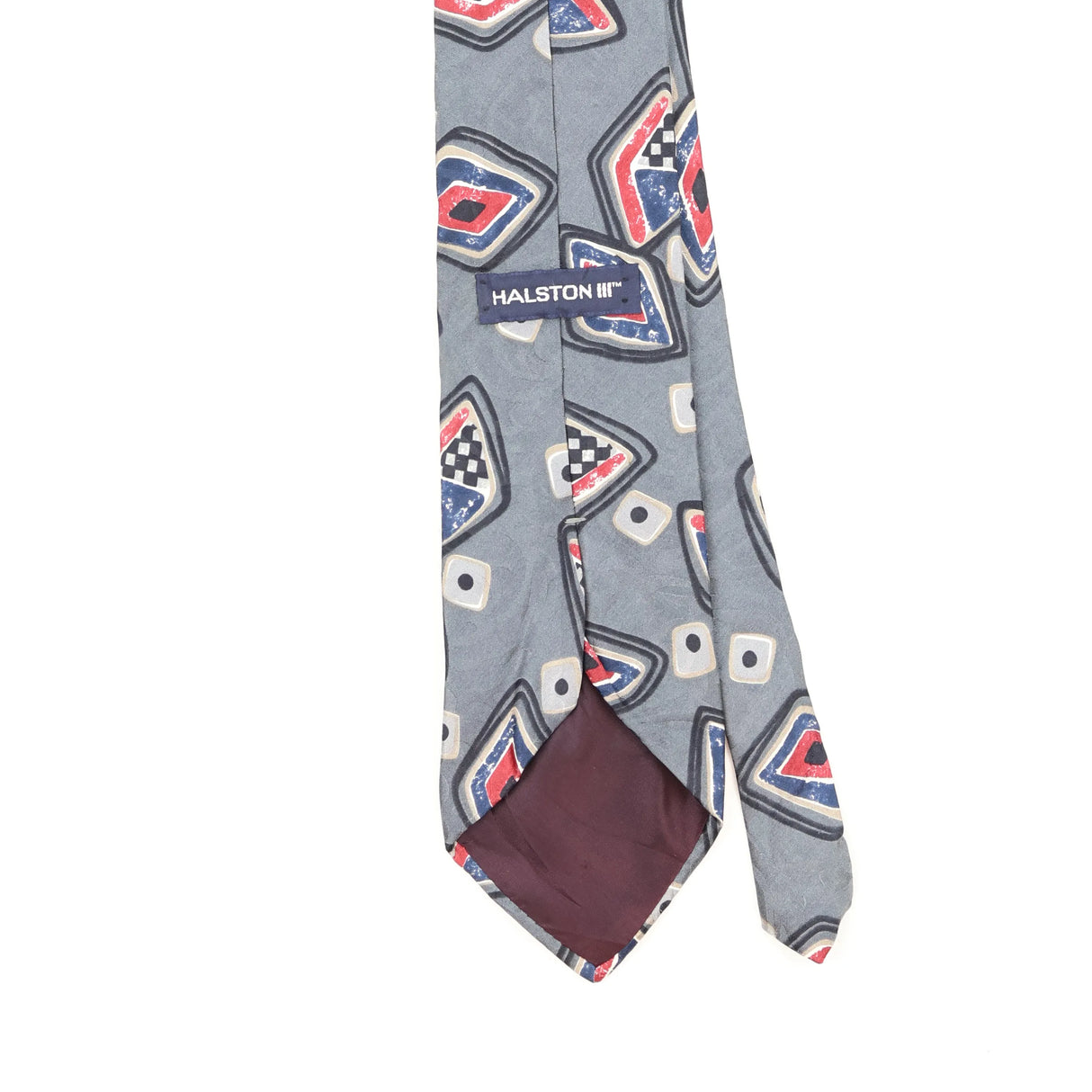 Back Back Detail of Vintage 1990's Halston Abstract Patterned Tie